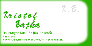 kristof bajka business card